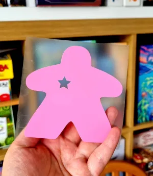 10cm large iron on VINYL MEEPLE PATCH in a variety of colours