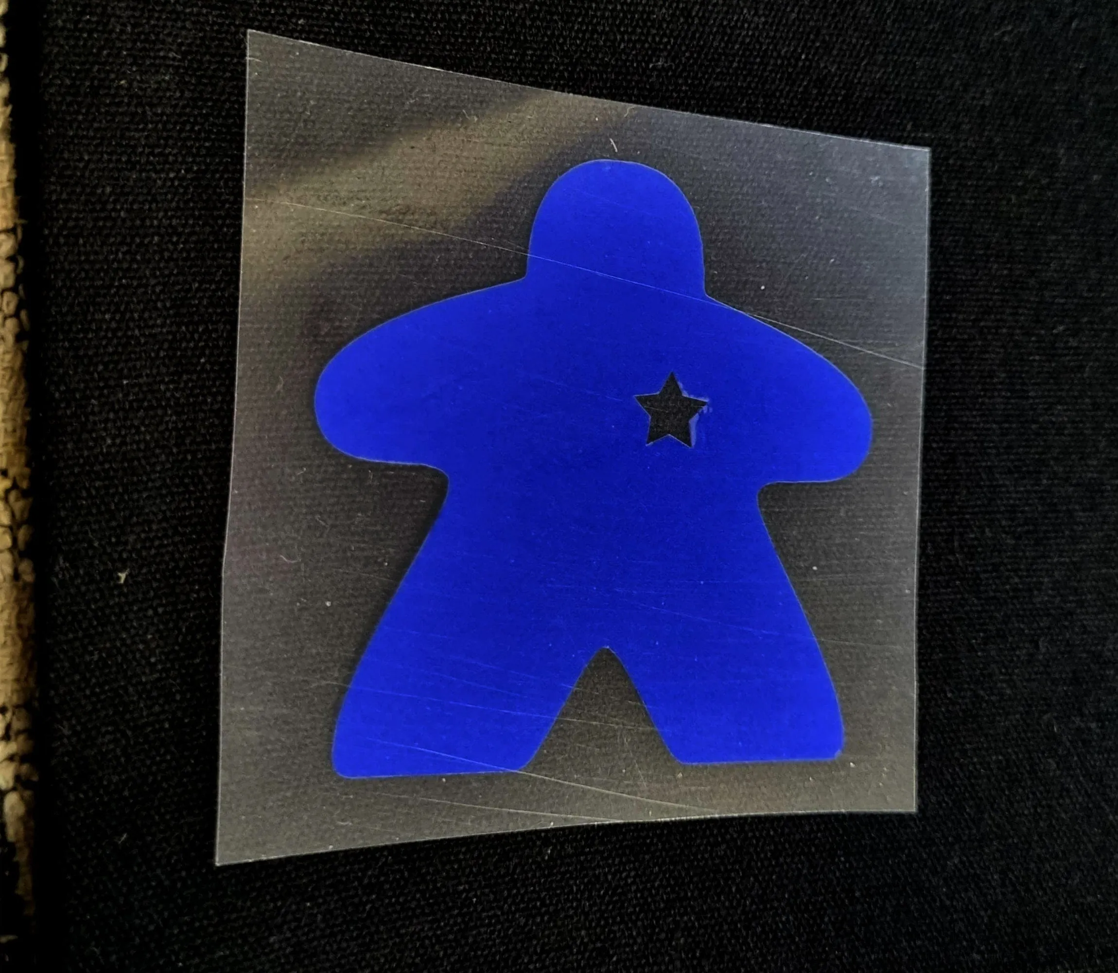 10cm large iron on VINYL MEEPLE PATCH in a variety of colours