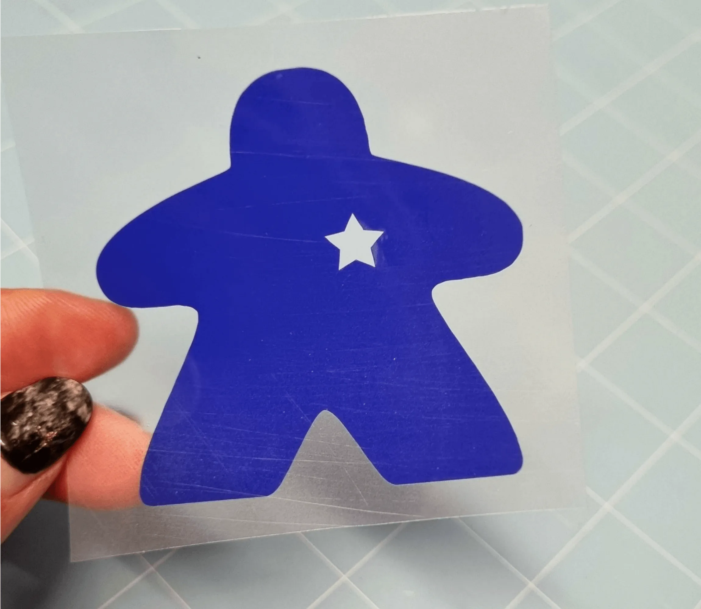 10cm large iron on VINYL MEEPLE PATCH in a variety of colours