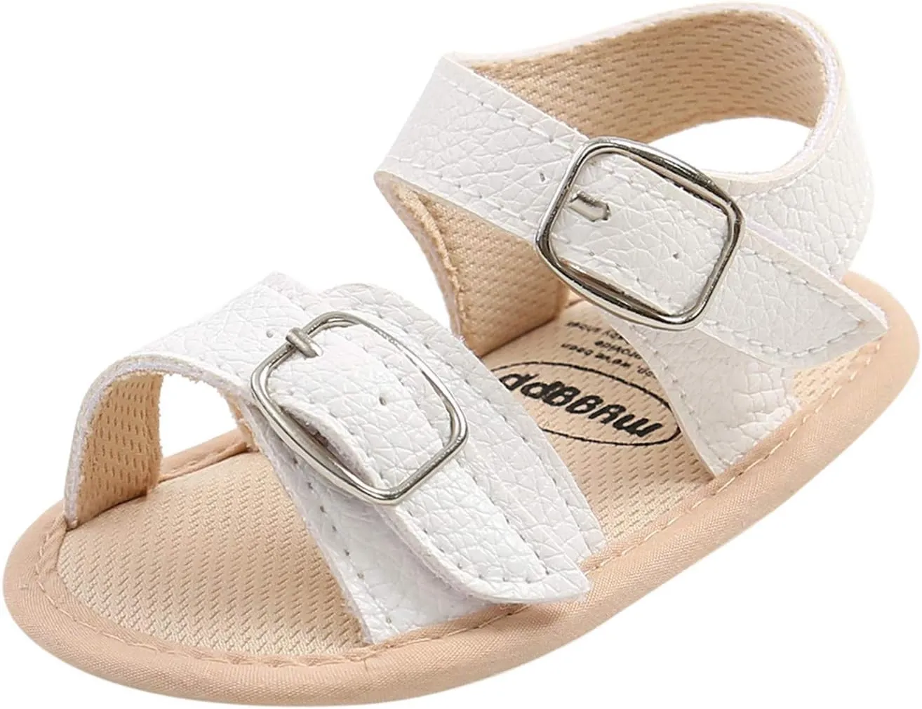 EnJoCho Boys Sport Shoes Flat Girls Summer Boys Sole Baby Non-Slip Walking Sandals Rubber Soft Shoes Baby Shoes for 0-18Months (White, 13-18m)