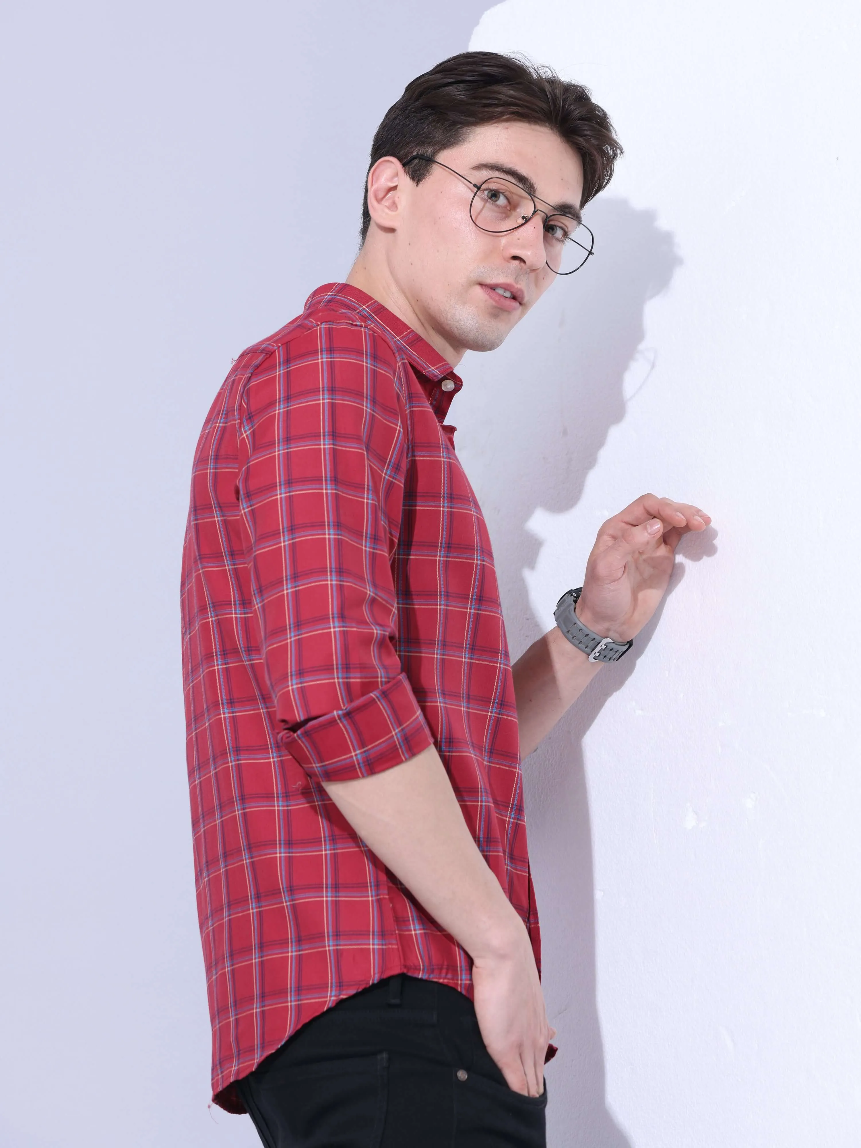 Red Checks Casual Shirt