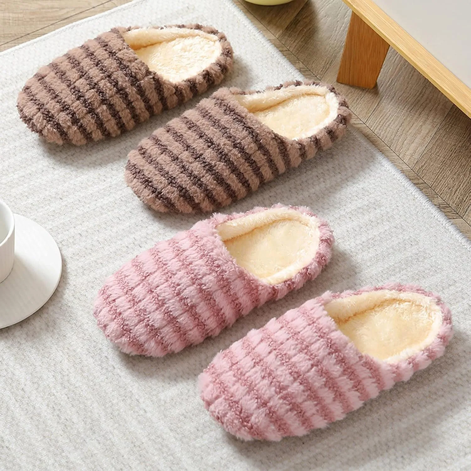 SBGMoSJ Matching Bedroom Slippers for Couples Waterproof Snow Slippers House Slippers for Women Fluffy Slippers for Men Memory Foam Christmas Stocking Stuffers Gifts for Wife 2023