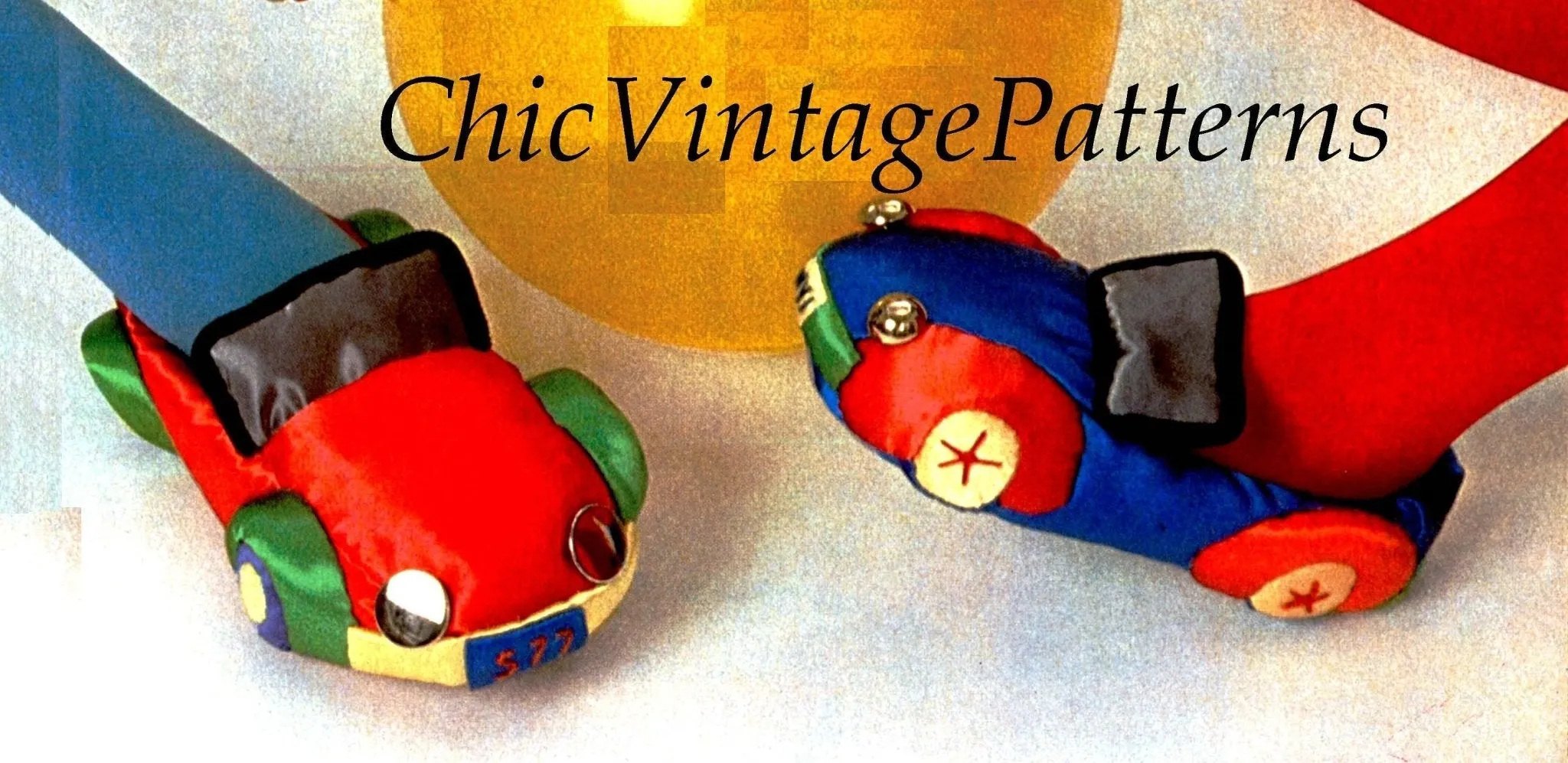 Slipper Sewing Pattern, Racing Car Children's Slippers, PDF Sewing Pattern
