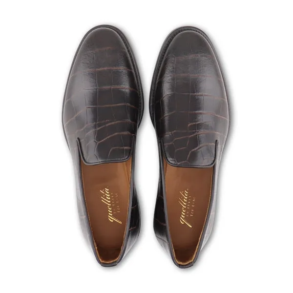 Slippers in pelle cocco testa di moro