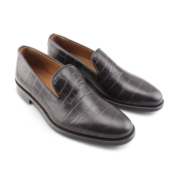 Slippers in pelle cocco testa di moro