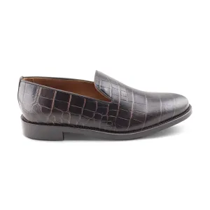 Slippers in pelle cocco testa di moro