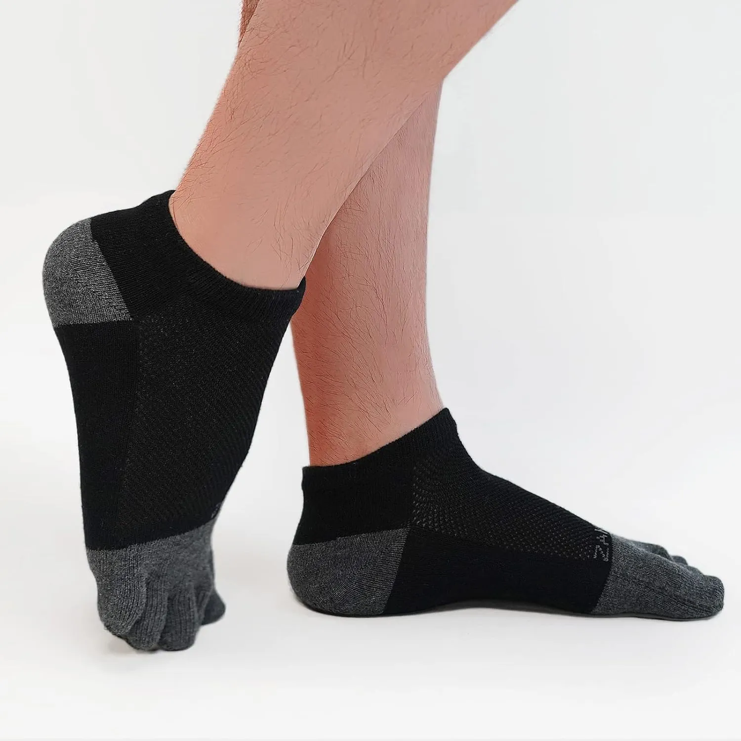 ZAKASA Toe Socks for Men Ankle: No Show Low Cut Toe Socks Individual Five Finger Cotton for Athletic Running 5 Pairs
